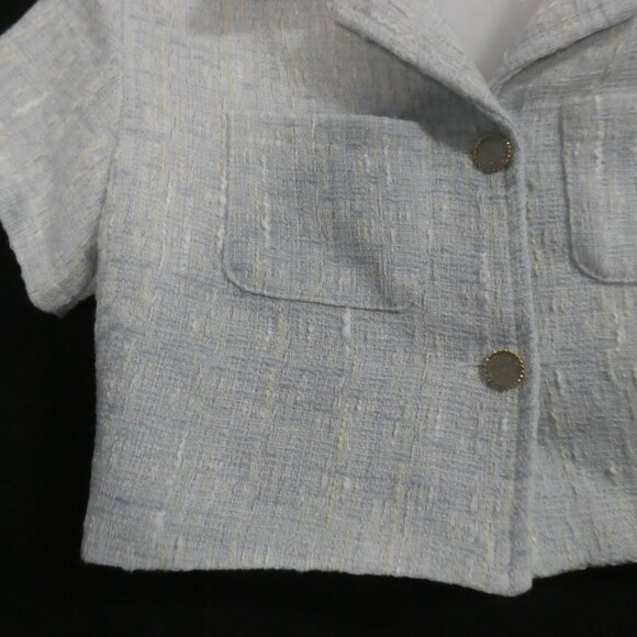 Unbranded | P2P 16.5 inches measured | Chic Cropped Short Sleeve Jacket / Blazer - Picture 8 of 15